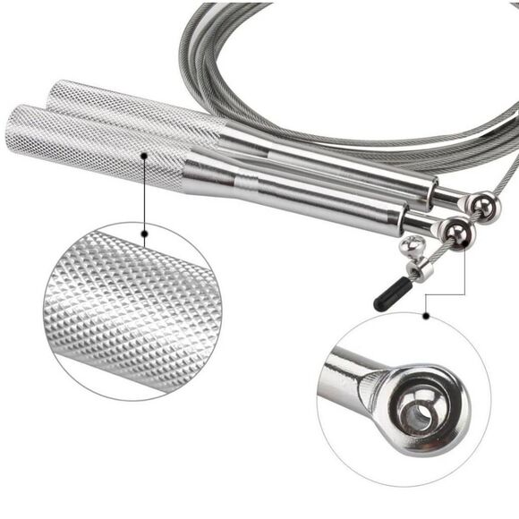 METAL SPEED SKIPPING ROPE FOR BEST WEIGHTED WORKOUT EXERCISES - Picture 2 of 7